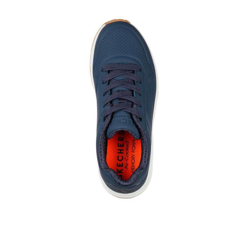 Sapatilhas Caminhada Infantis Skechers 403674L_NVY Azul marinho com Atacadores