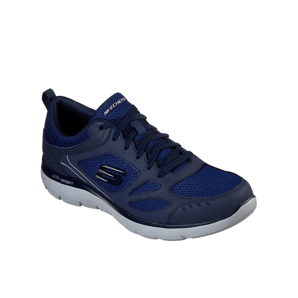 Zapatillas Deportivas Caminar Hombre Skechers 52812_NVY Azul marino con Cordones 2/5