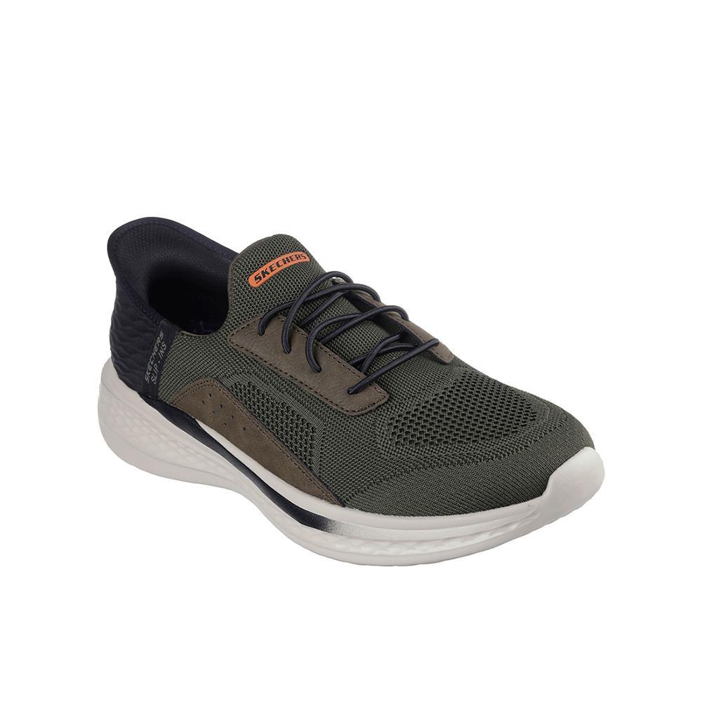Zapatillas Deportivas Caminar Hombre Skechers 210891_OLV Verdes con Cordones 2/4