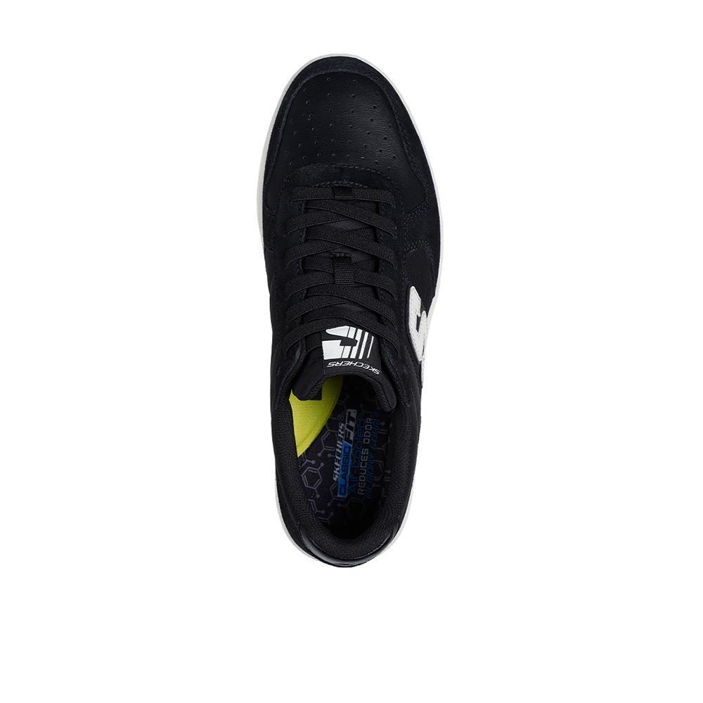 Tênis pretos Skechers New Wave Cup masculino 3/4