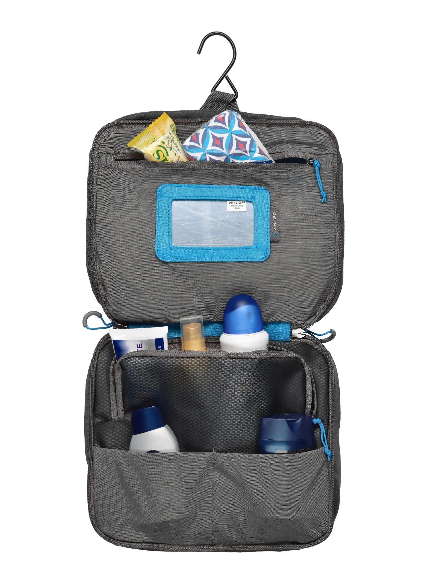 Trousse de toilette Lifeventure large gris nylon ripstop 2 compartiments 5/5
