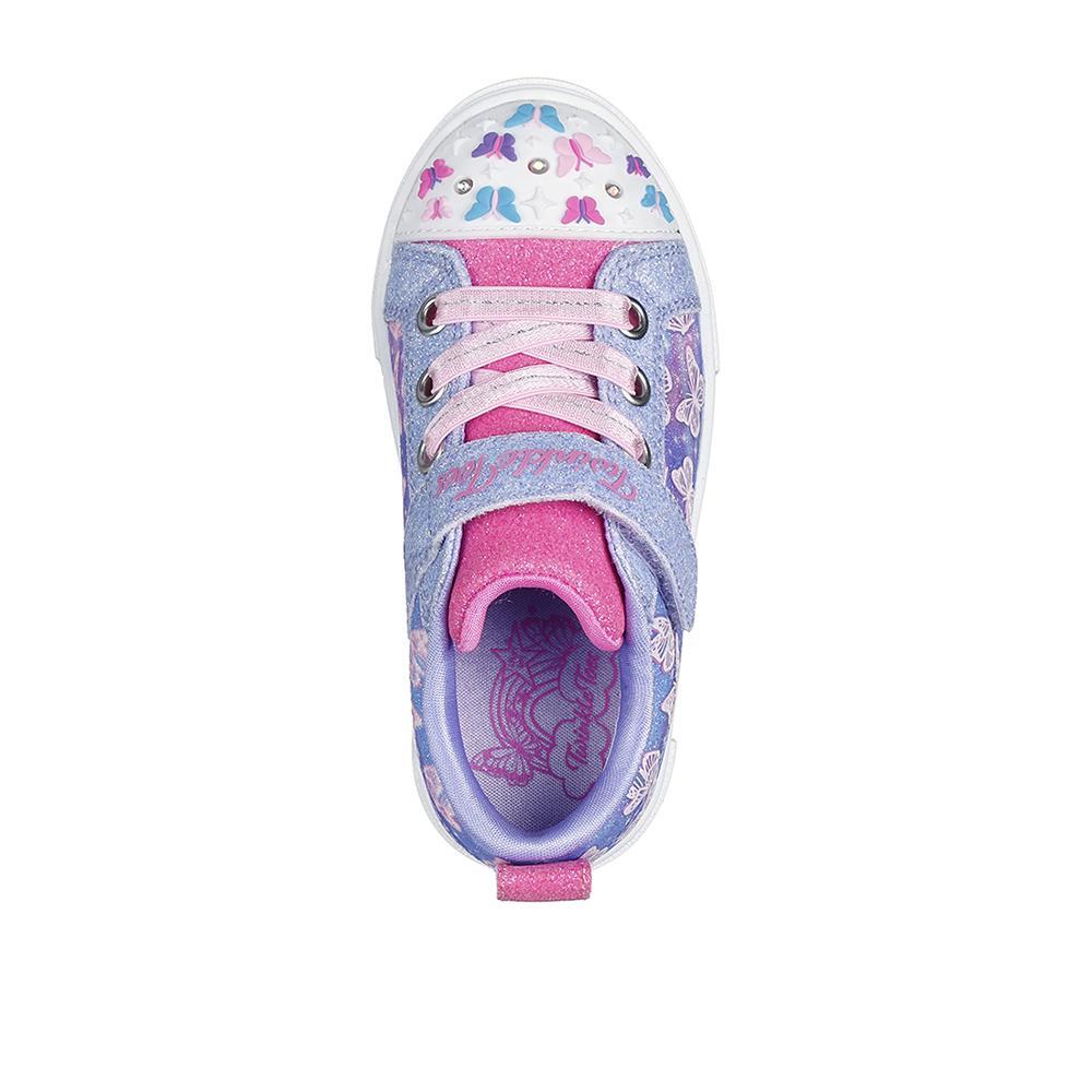 Brilho do Skechers Kid Faz Faíscas de Tênis Roxos 3/4