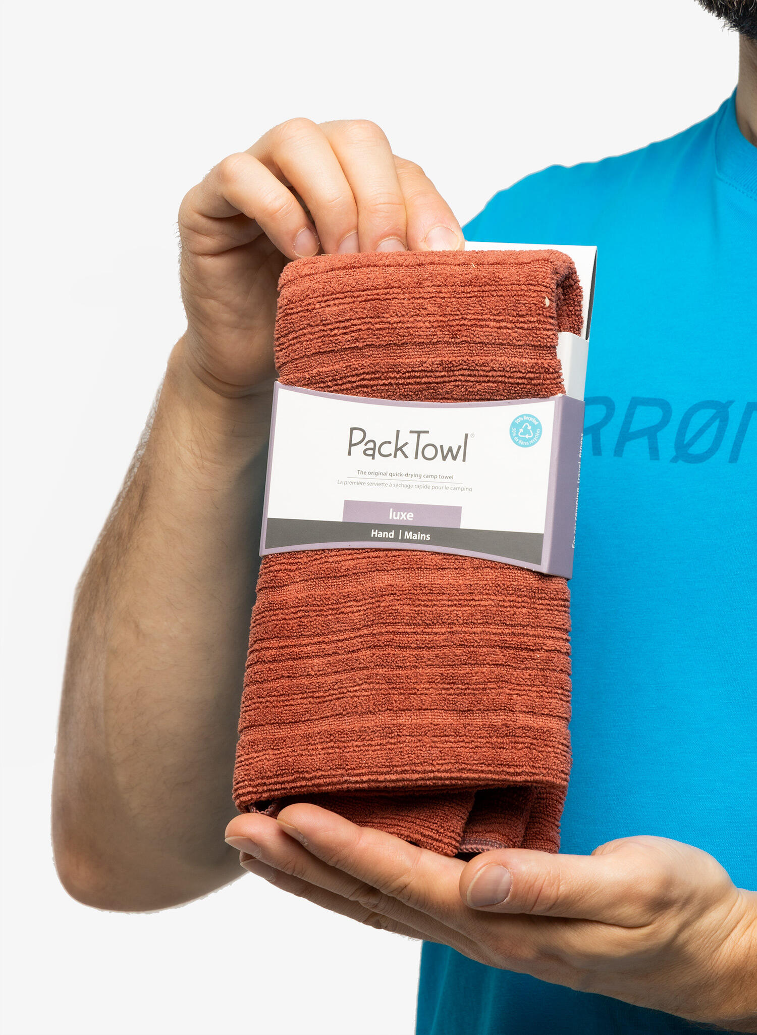 Ręcznik turystyczny PackTowl Luxe Hand - terracotta 6/6