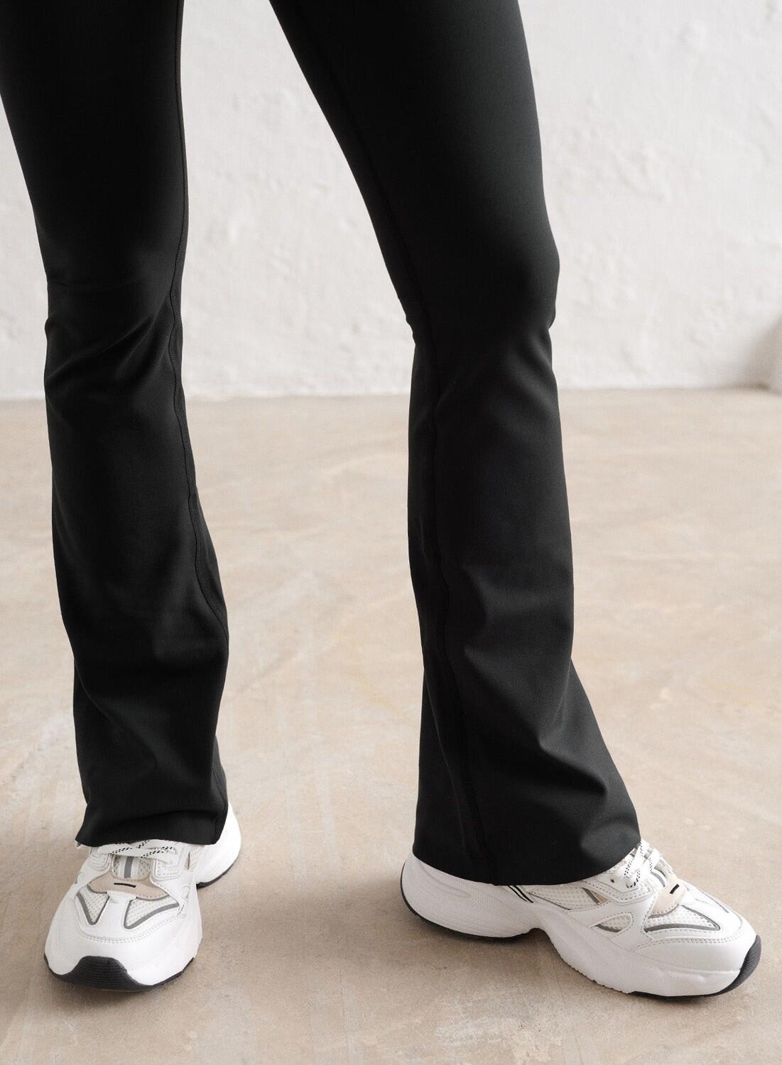 Femme Leggings Petite Évasé Évacuation de l'humidité Noir 3/7