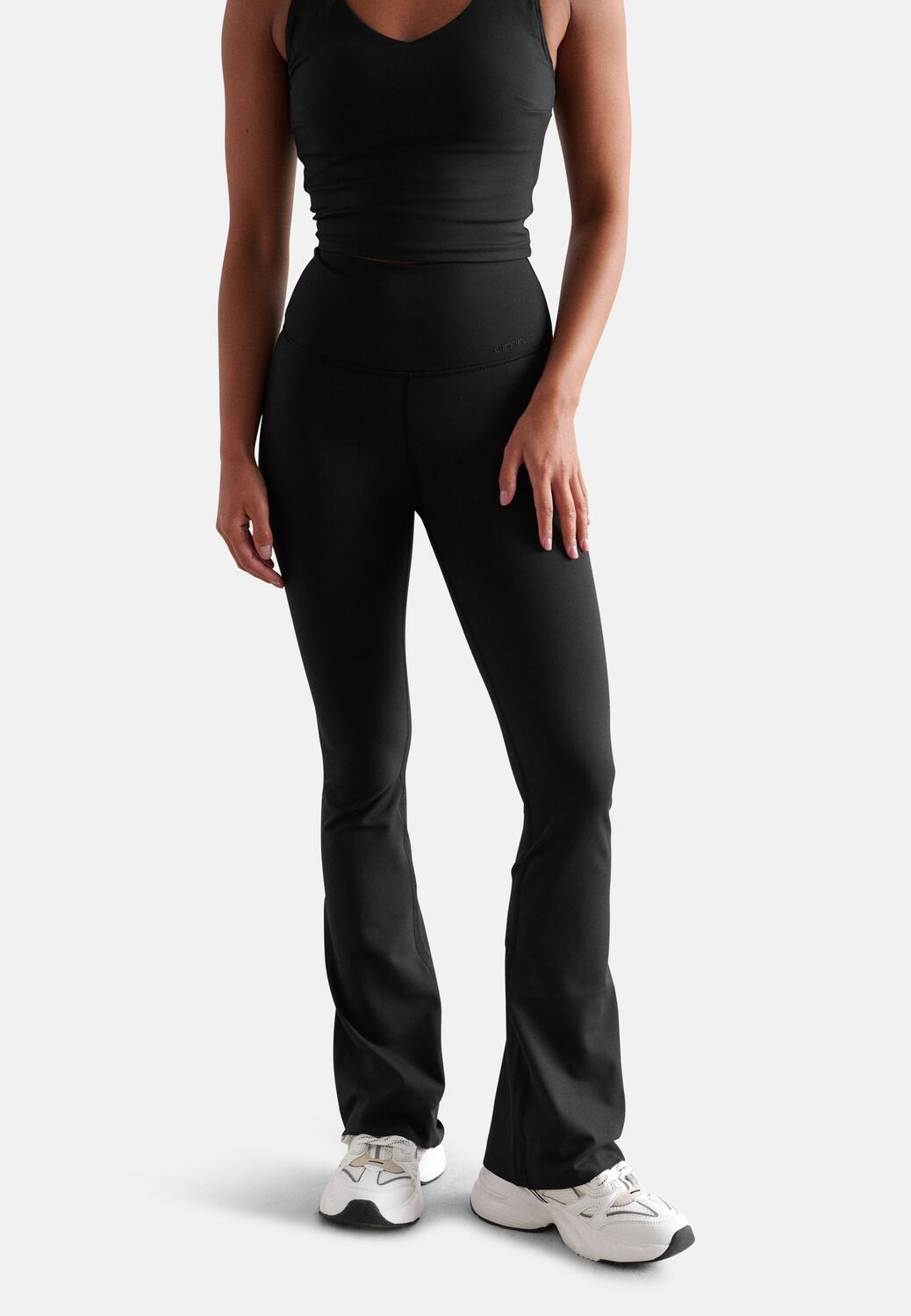 Femme Leggings Petite Évasé Évacuation de l'humidité Noir 7/7