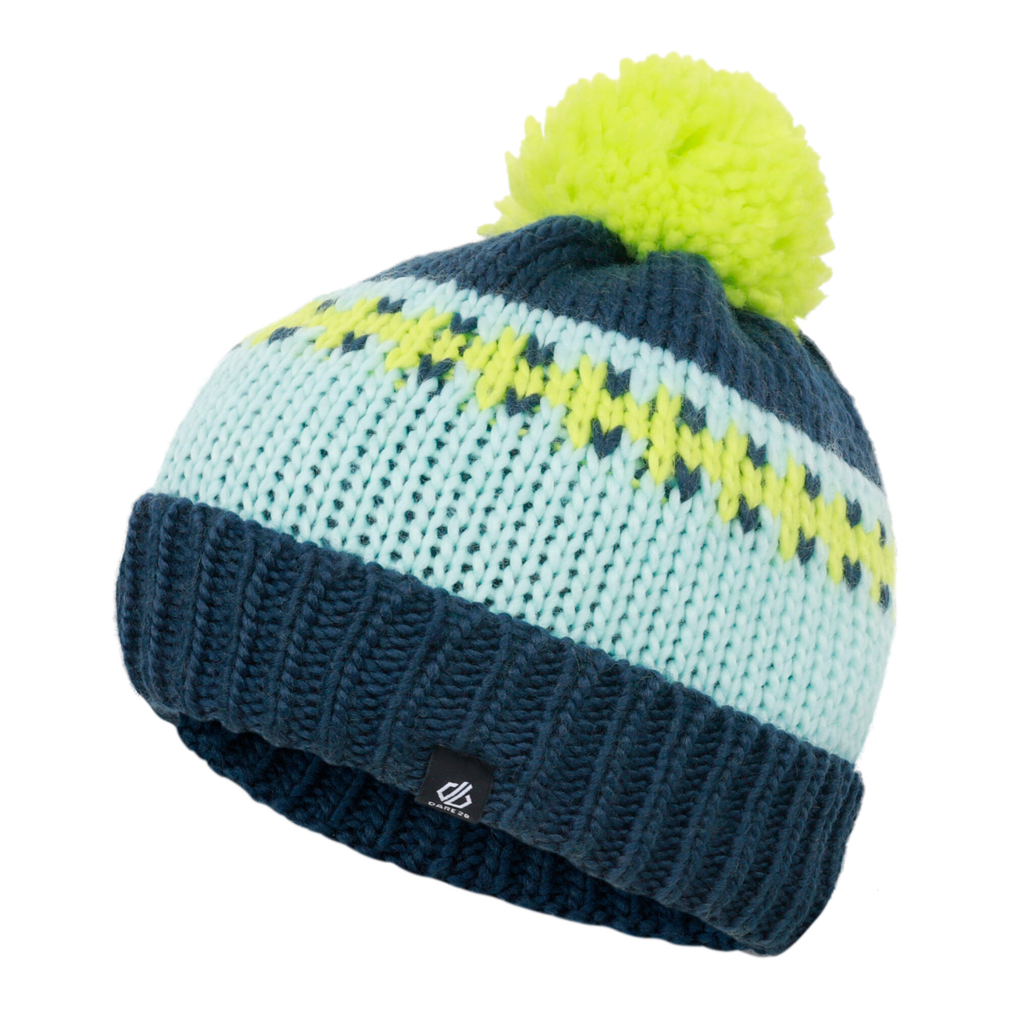 DARE 2B Childrens/Kids Boffin II Bobble Beanie (Moonlight Denim/Water Ballet)