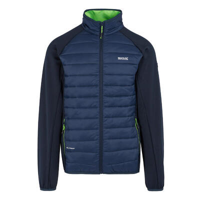Heren clumber iv full zip hybride jas (marine/groene flits)