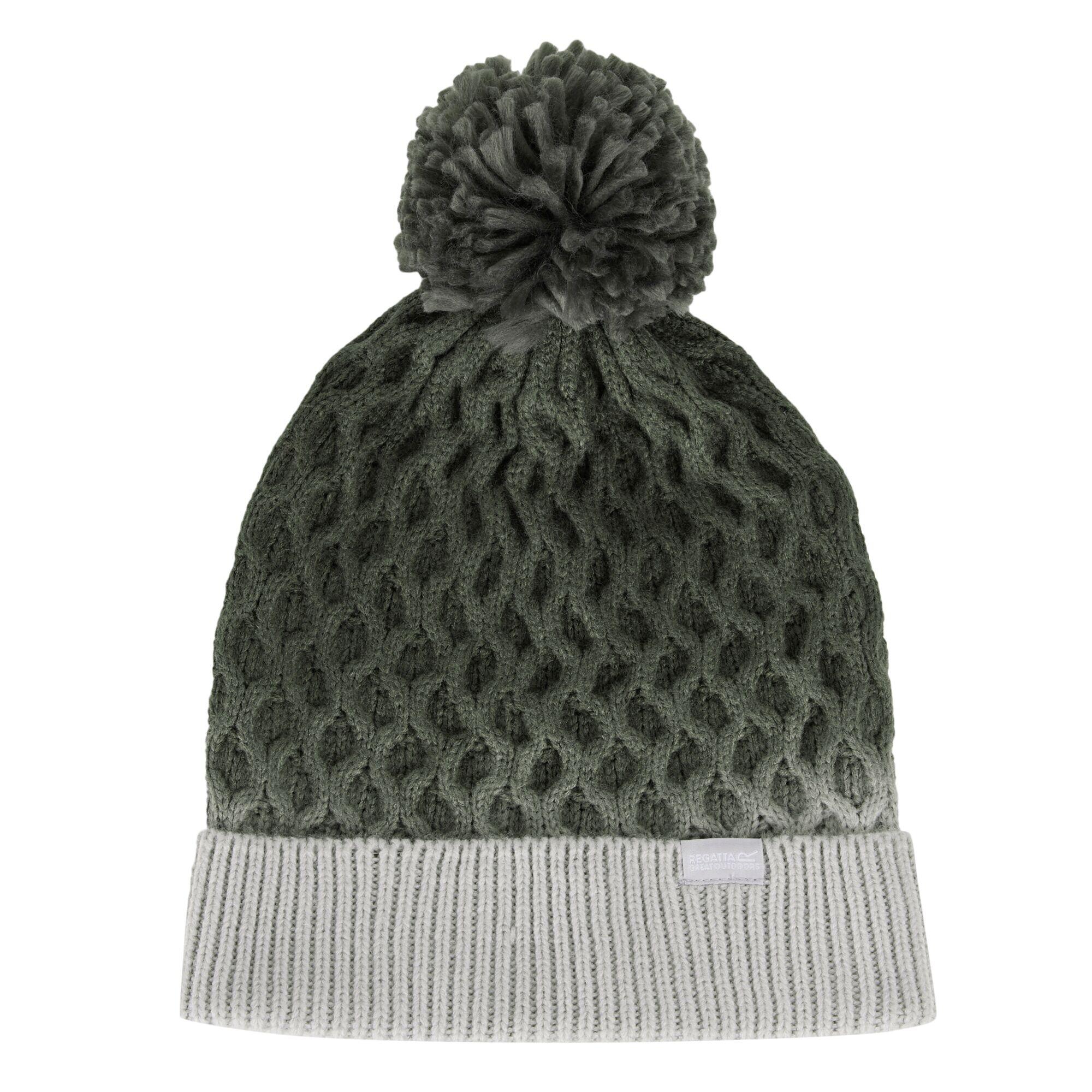 Bonnet Motif/style Ombré FROSTY Femme (Kaki Foncé / Blanc Lunaire) 2/4