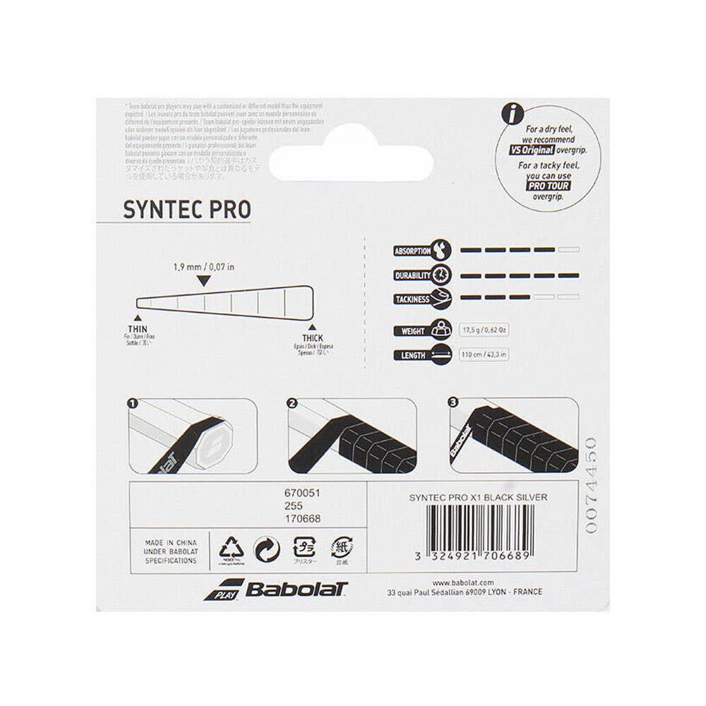 Owijka Babolat Syntec Pro czarno-srebrna 2/2