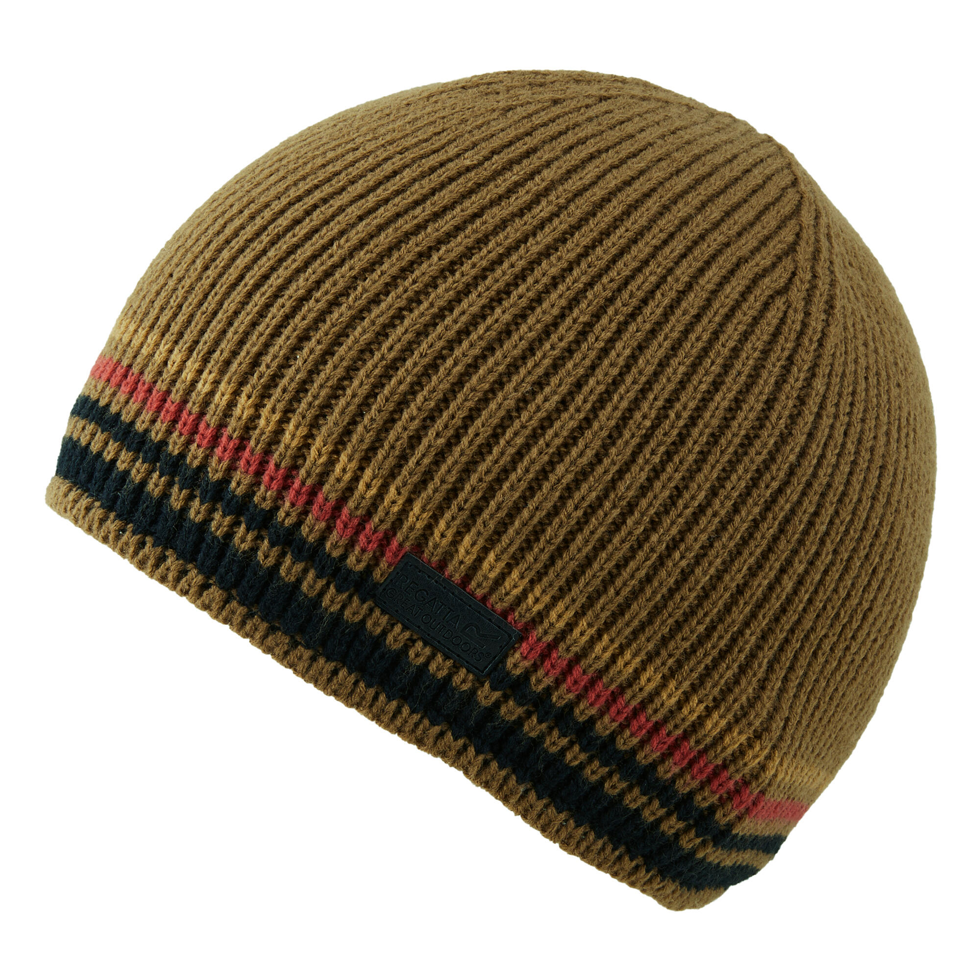 Mens Balton IV Striped Beanie (Umber) 2/3