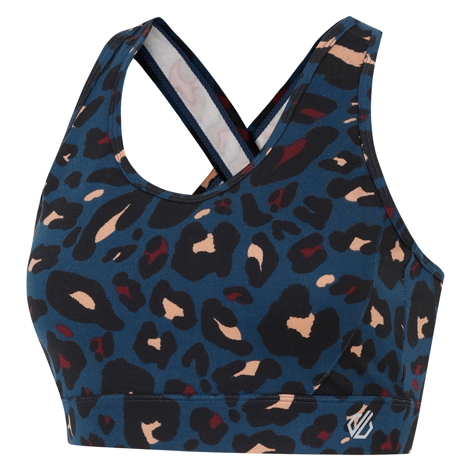 Womens/Ladies Swift II Animal Print Sports Bra (Moonlight Denim) 3/5