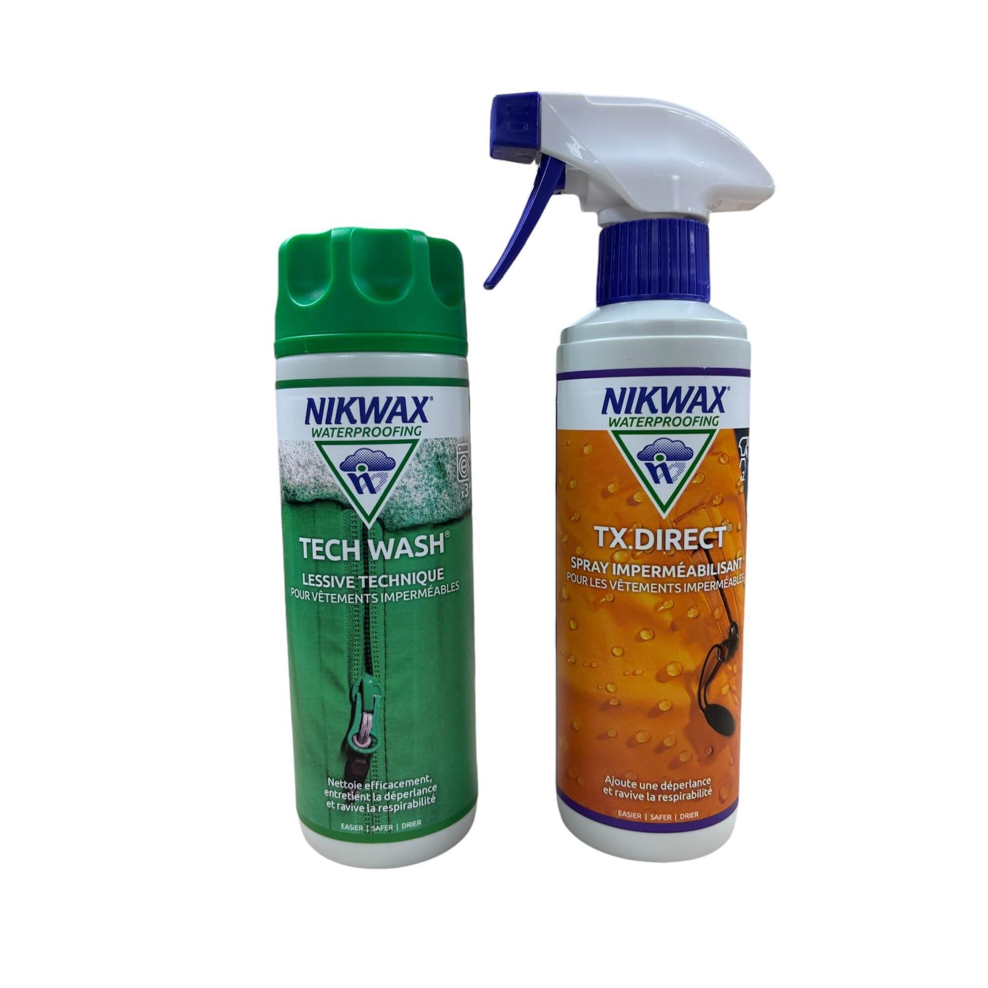 Nikwax - Lessive Tech Wash 300ml + Imperméabilisant Tx Direct 300ml Spray On - Imperméabilisant - No Size - Decathlon