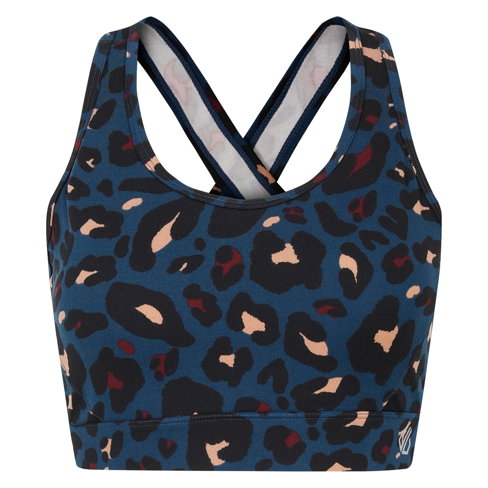 DARE 2B Womens/Ladies Swift II Animal Print Sports Bra (Moonlight Denim)