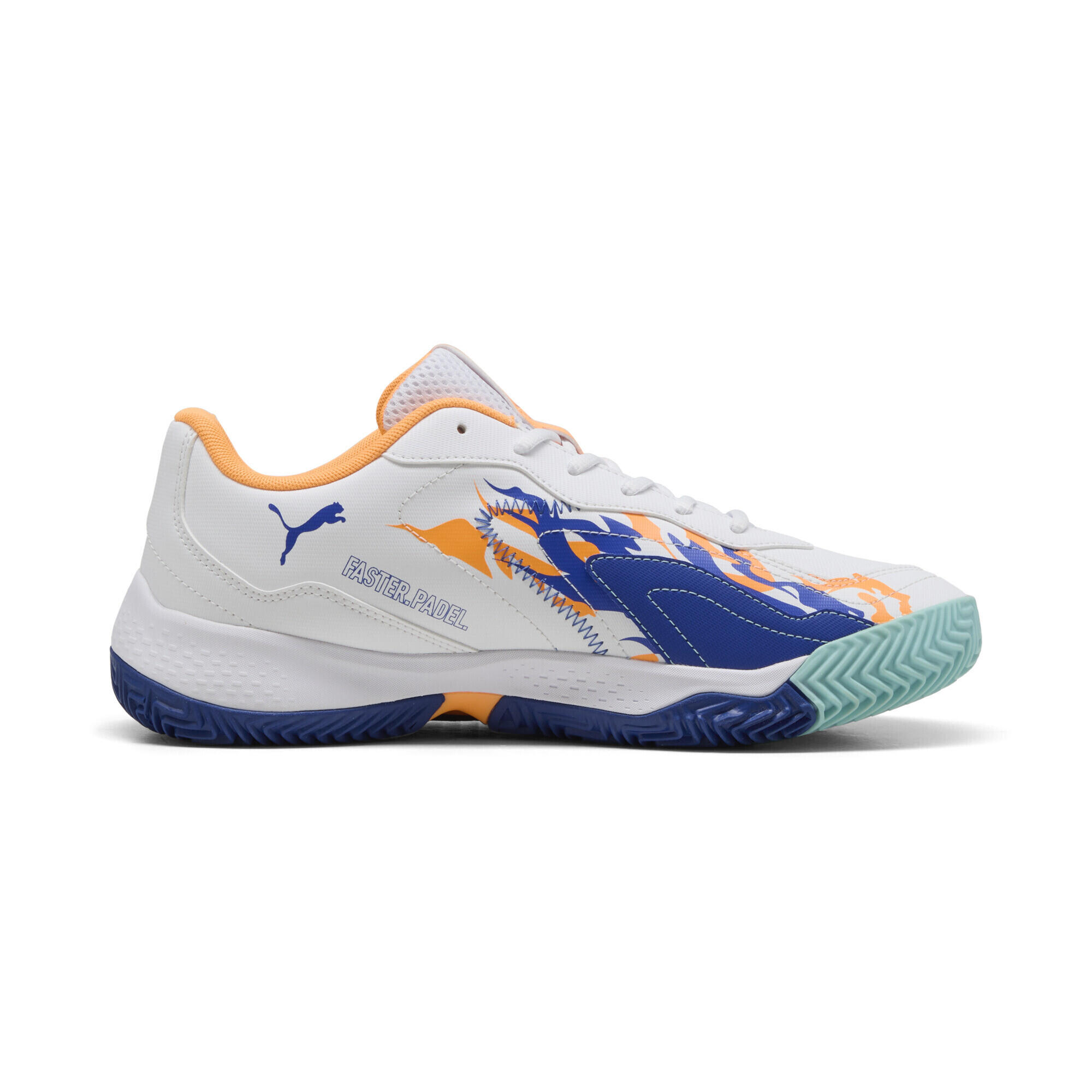 Chaussures de padel NOVA Smash PUMA White Vivid Blue Heat Fire Black Orange 7/7