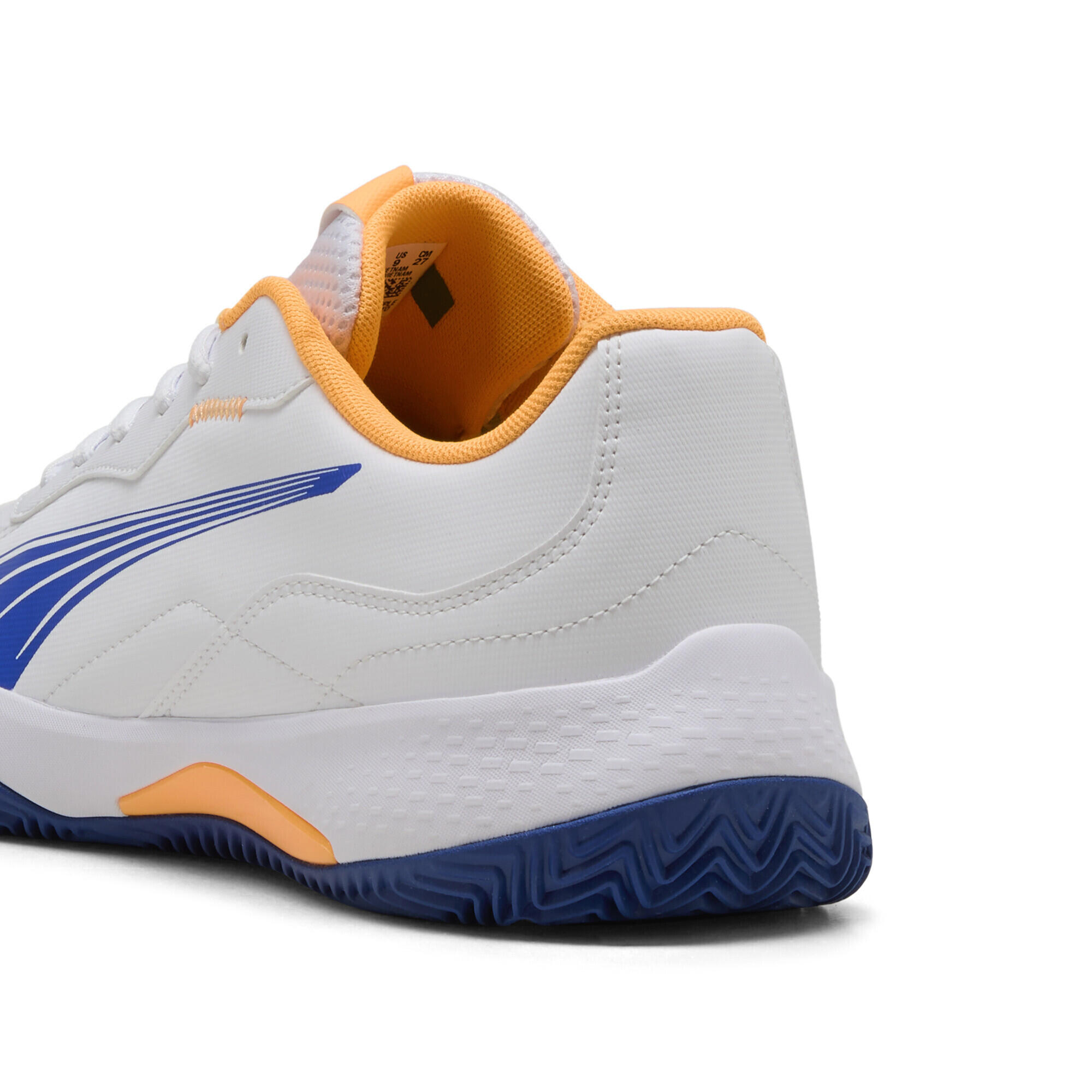 Chaussures de padel NOVA Smash PUMA White Vivid Blue Heat Fire Black Orange 4/7