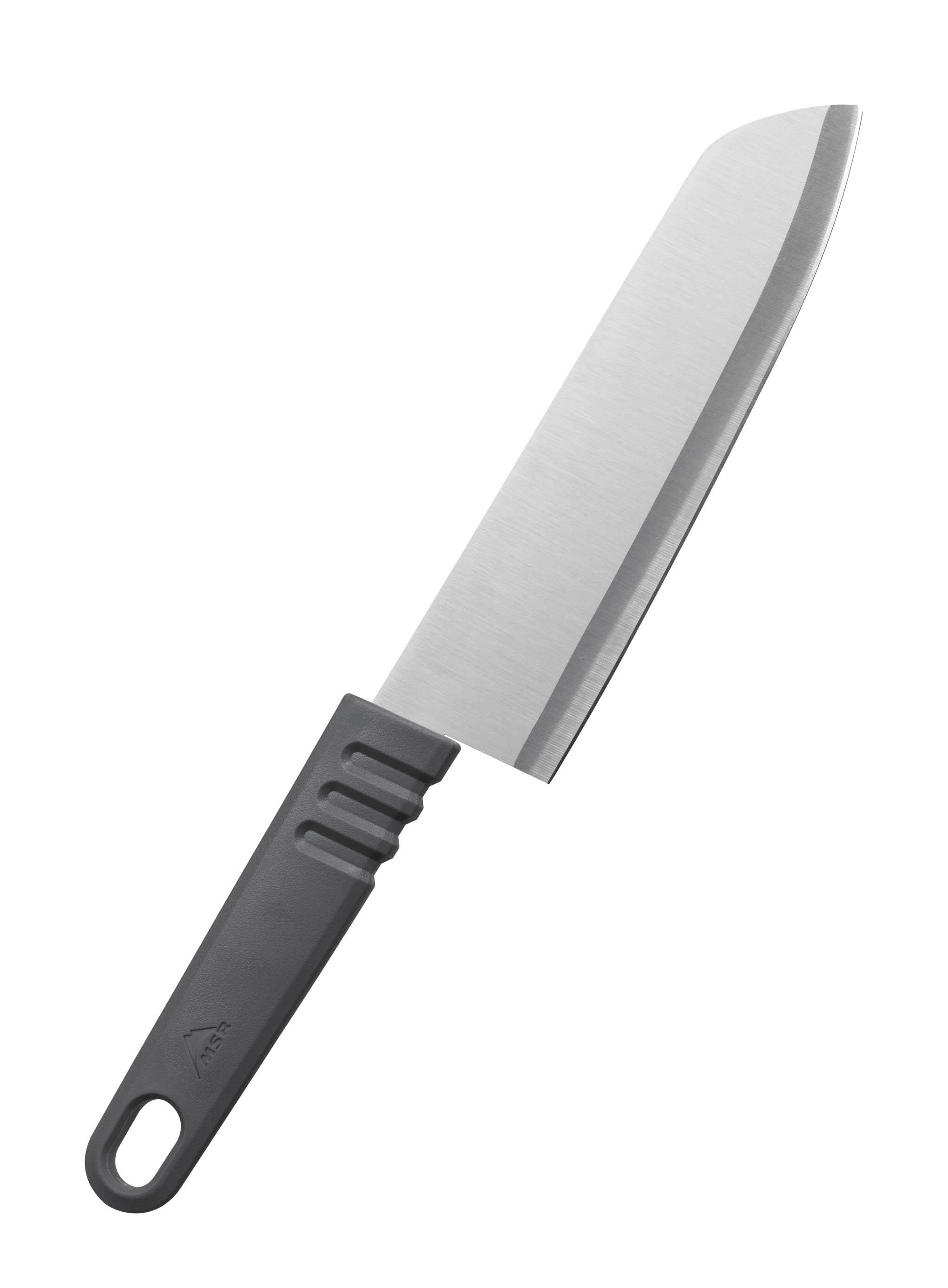 Couteau de chef MSR Alpine rouge lame inox 420J2 16,5–29 cm léger 99 g étui 3/4