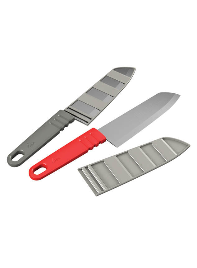 Couteau de chef MSR Alpine rouge lame inox 420J2 16,5–29 cm léger 99 g étui 2/4
