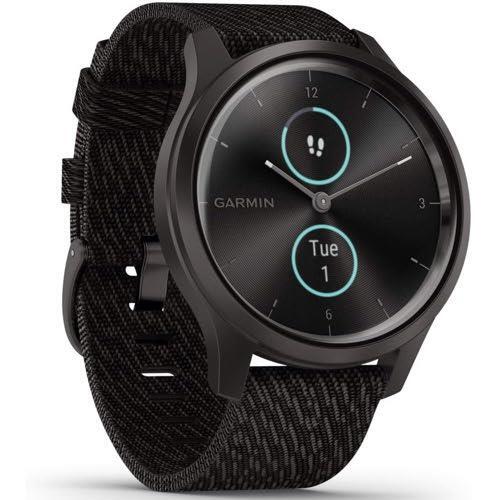 GARMIN Garmin Vivomove Style Sports GPS Watch Nylon Black Pepper Strap Refurbished