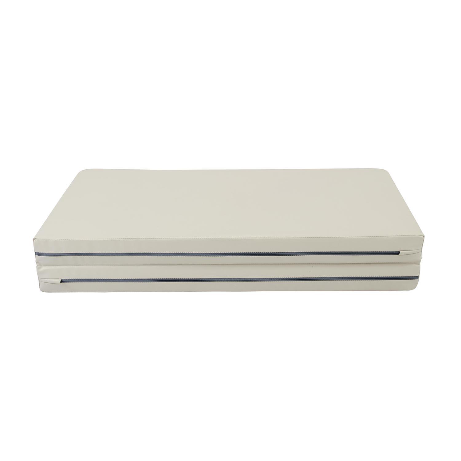Gamma 100x100x8 zweiteilige Gymnastikmatratze mit Pfostenaussparungen beige 3/5