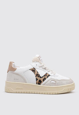Schoenen victoria met leer- en dierenprint effect