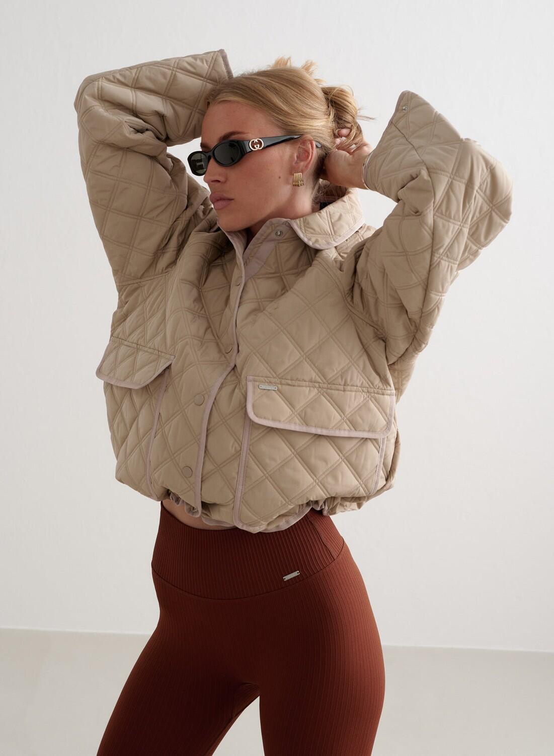 Dames Casual Jas Gewatteerd Waterafstotend Beige 7/7
