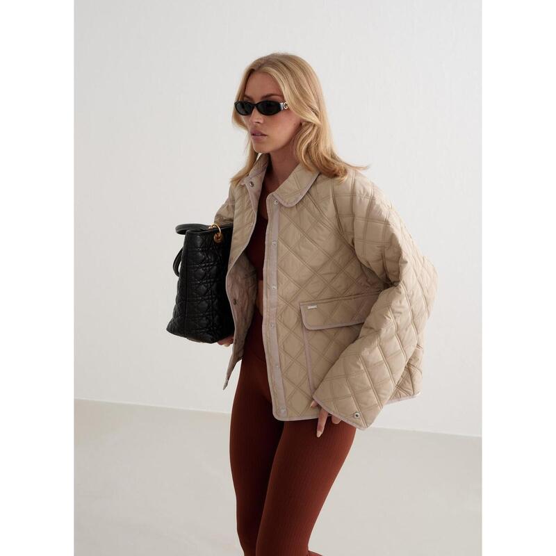 Veste Casual Femme Piquée Hydrofuge Beige
