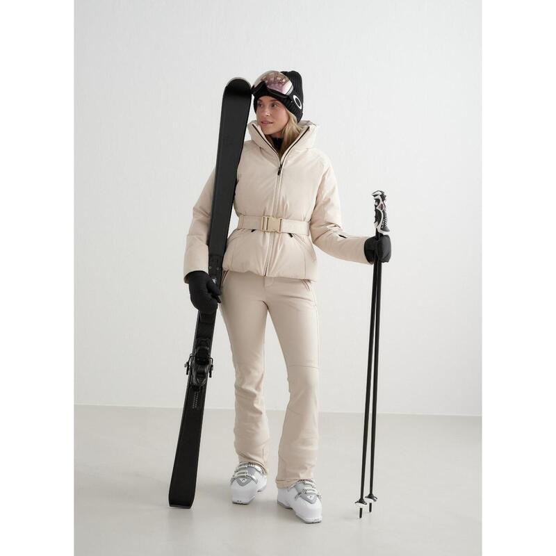 Veste de ski et de snowboard imperméable Verbier crème pour femme