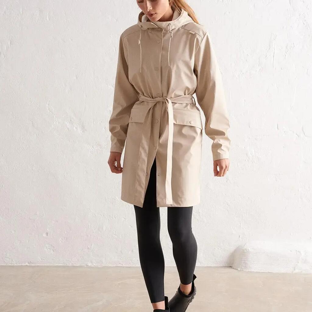 Women's Jacket Waterproof 5000 mm Adjustable Hood Rain Beige