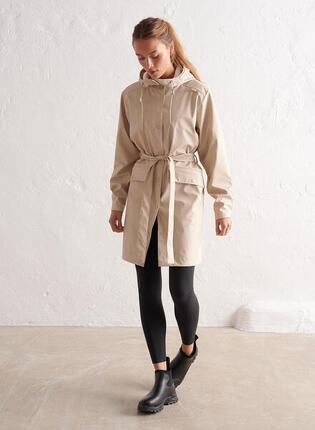 Damen Regenjacke Wasserdicht Creme