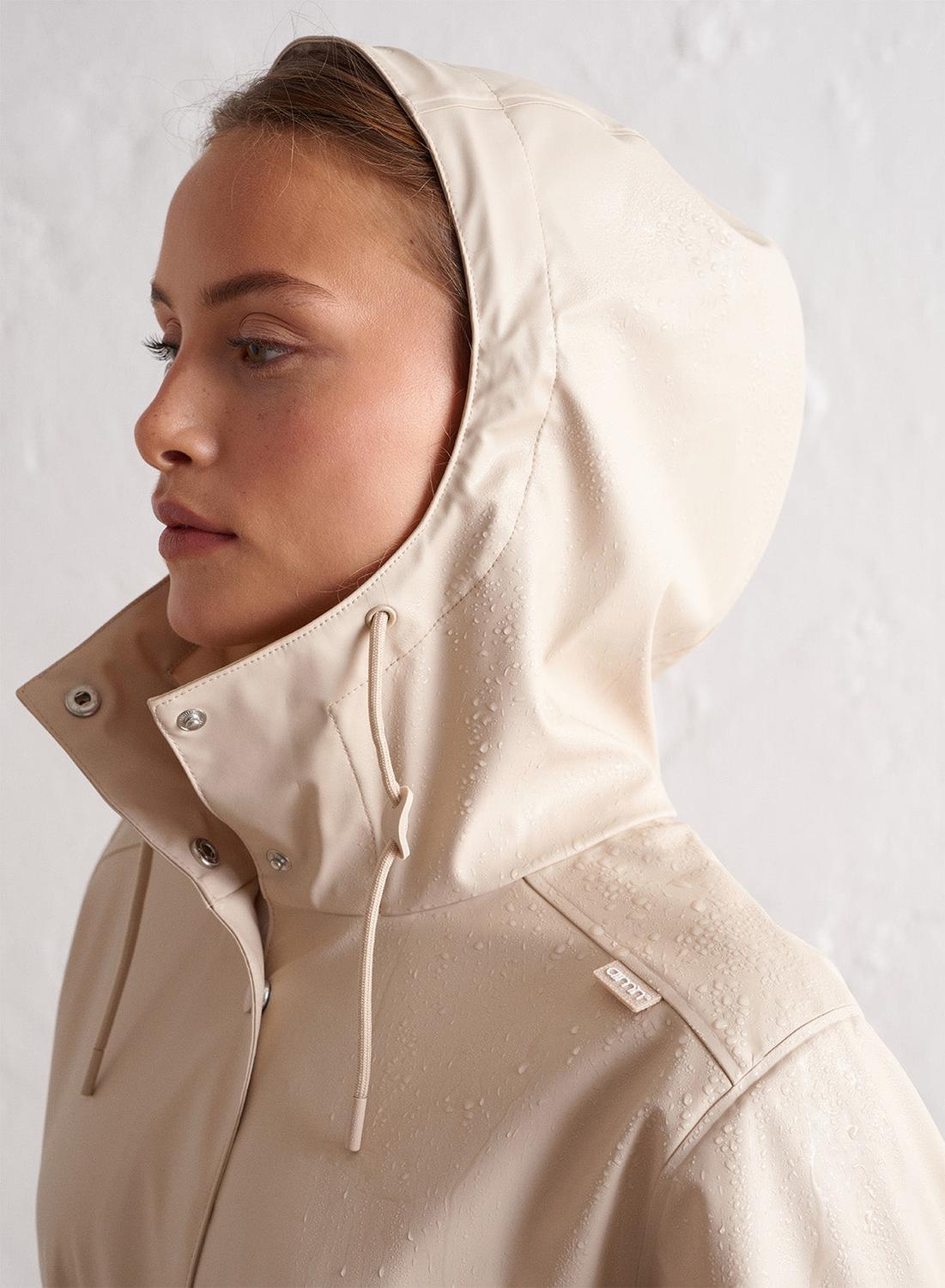 Damen Regenjacke Wasserdicht Creme 4/7
