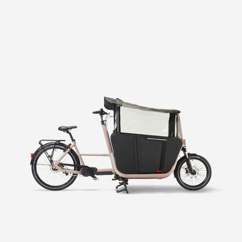 Tweedehands Elektrische bakfiets met bagagedrager F900E taupe