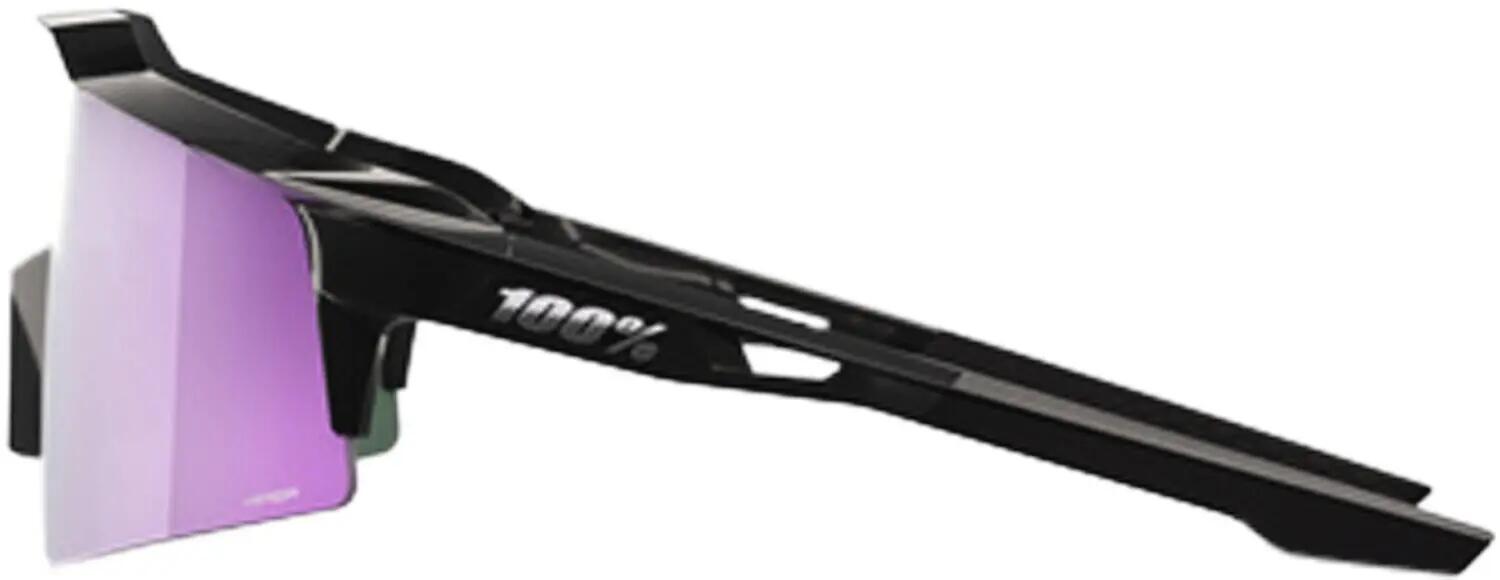 Gafas 100% Speedcraft Polished Black con lentes polarizadas HiPER de color lavan 3/4