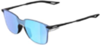 100% legere vierkant soft tact zwart / hiper® blue mirror glazen