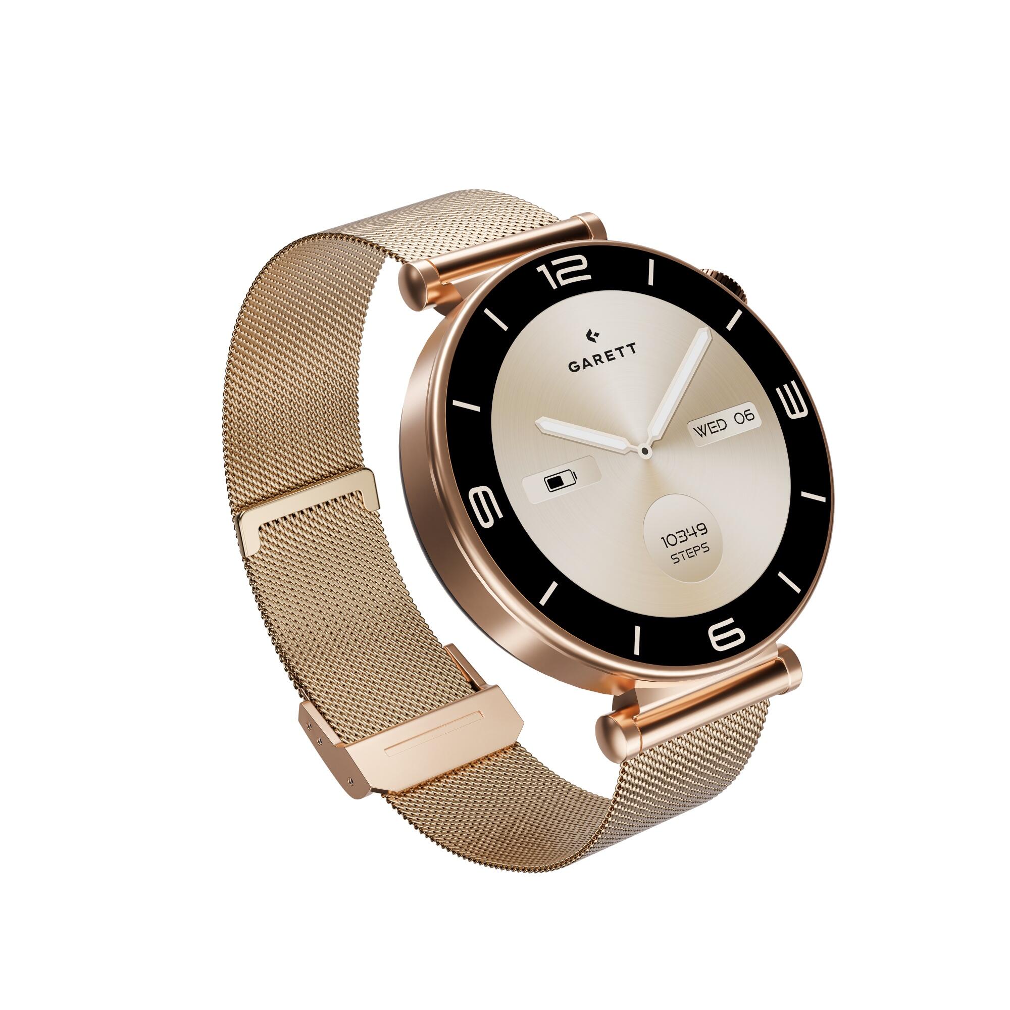 Smartwatch Garett Rose różowe złoto mesh 2/7