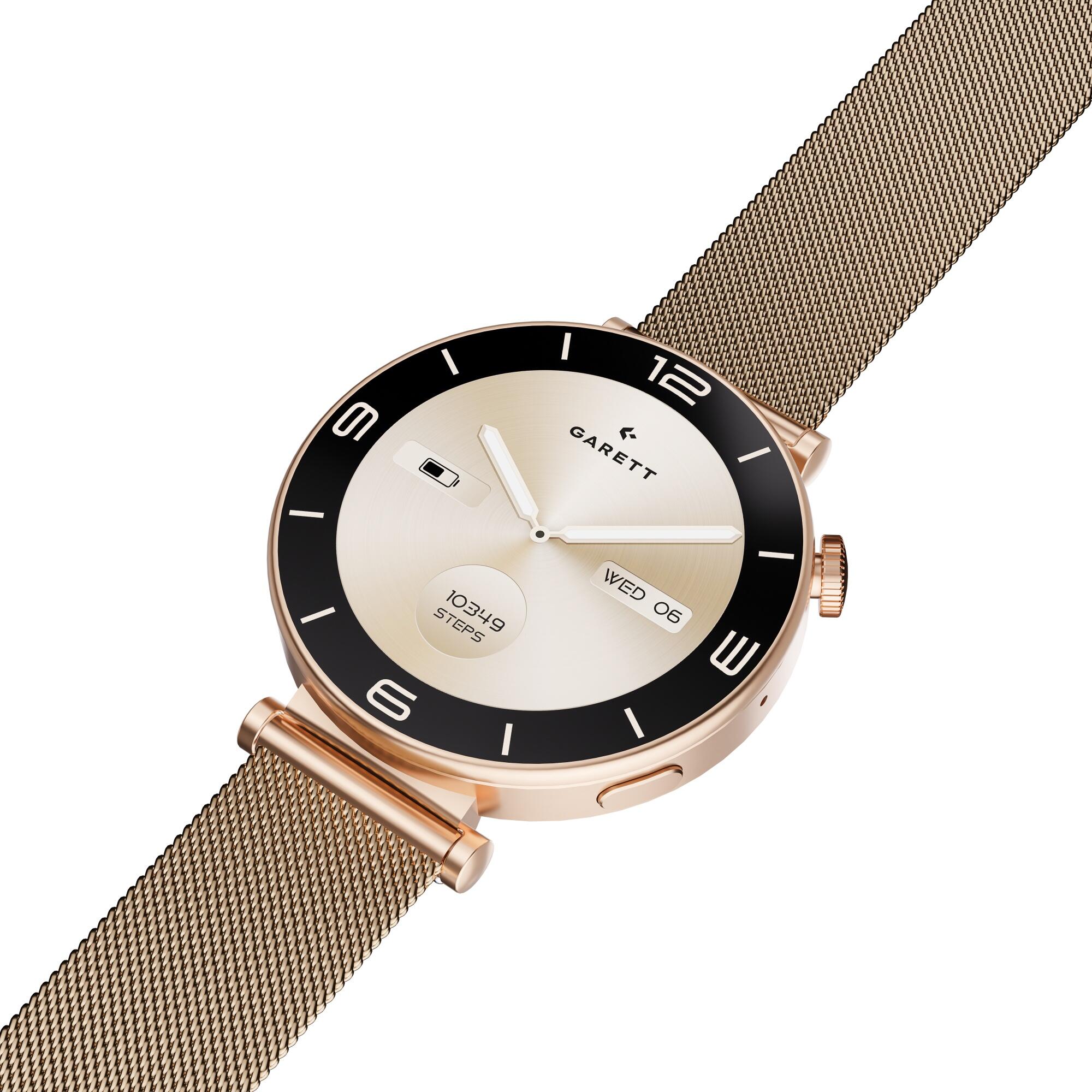 Smartwatch Garett Rose różowe złoto mesh 4/7