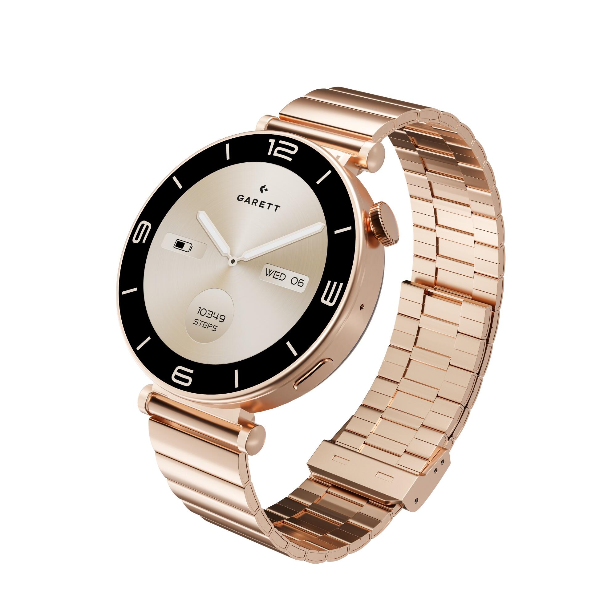Smartwatch Garett Rose różowe złoto stalowy
