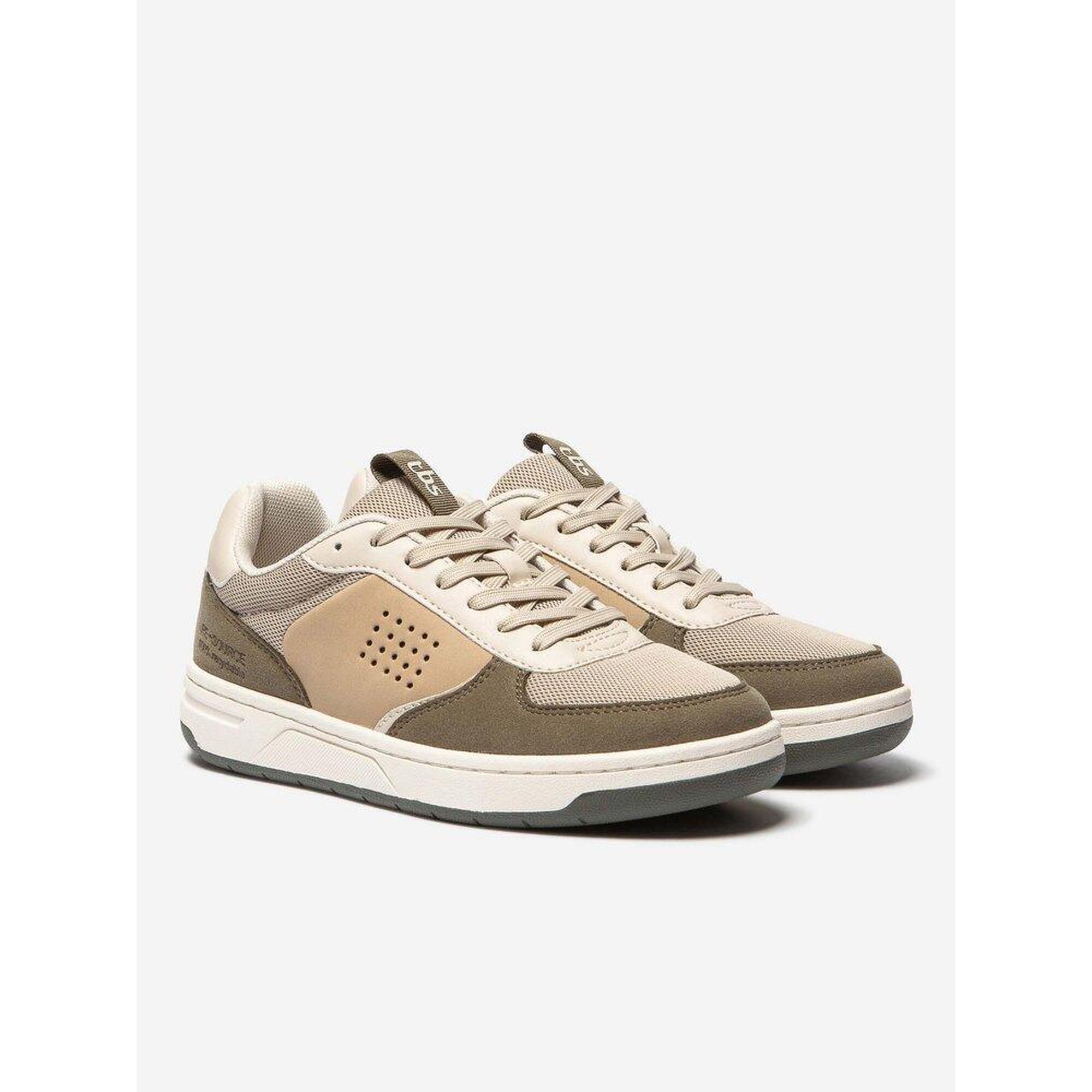 Tennis toile Femme - ALISSON Beige + Kaki