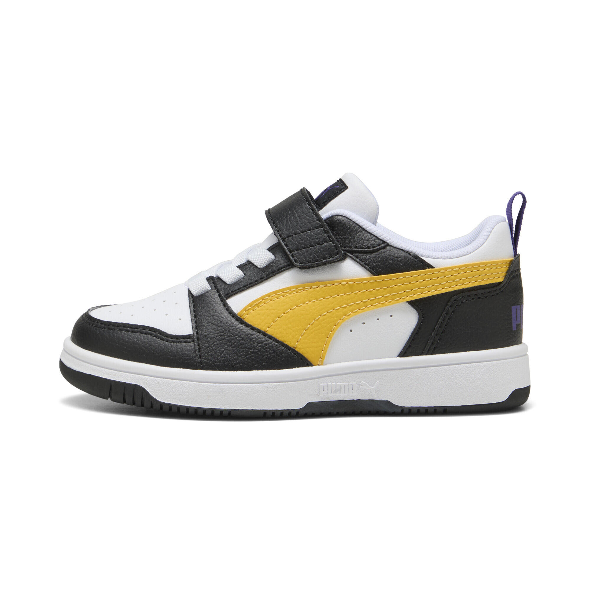 PUMA Rebound V6 Lo Sneakers Kinder PUMA Black Yellow Sizzle White 3/15