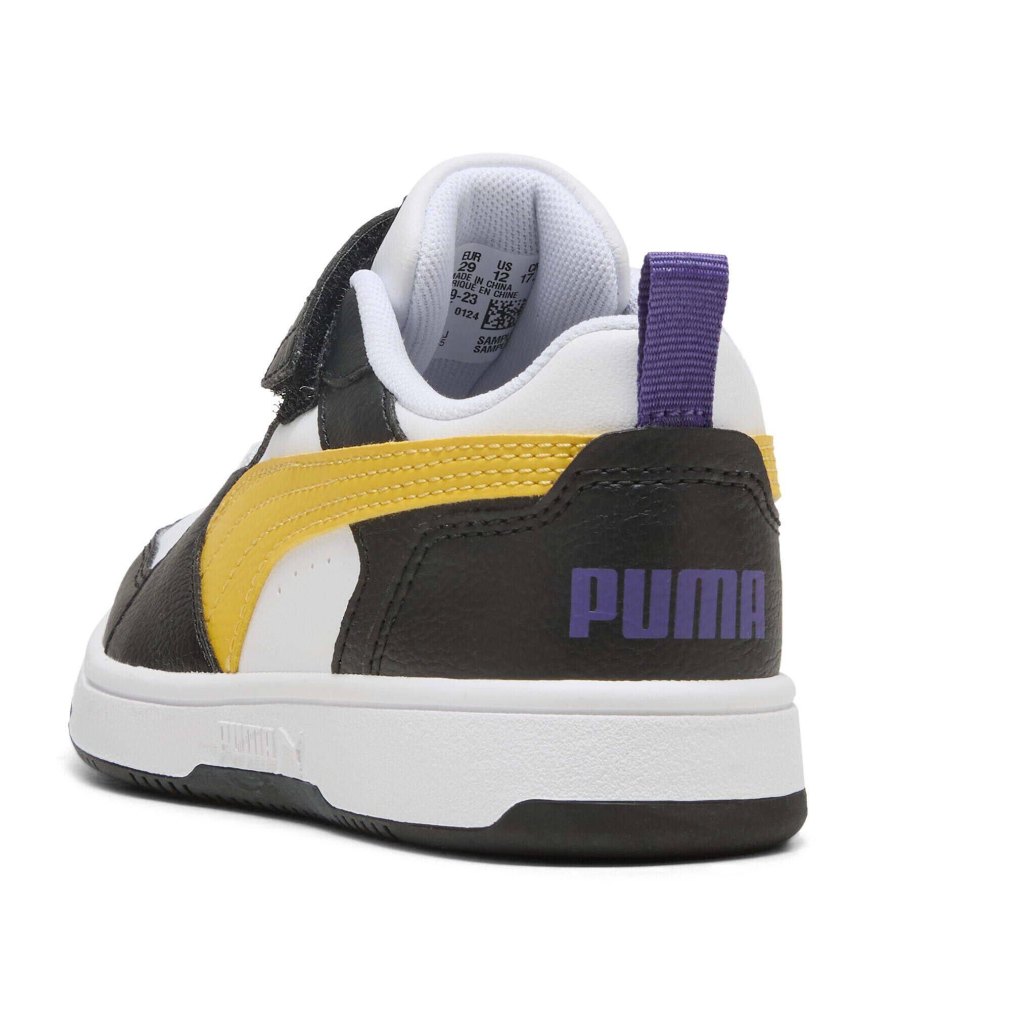PUMA Rebound V6 Lo Sneakers Kinder PUMA Black Yellow Sizzle White 2/15