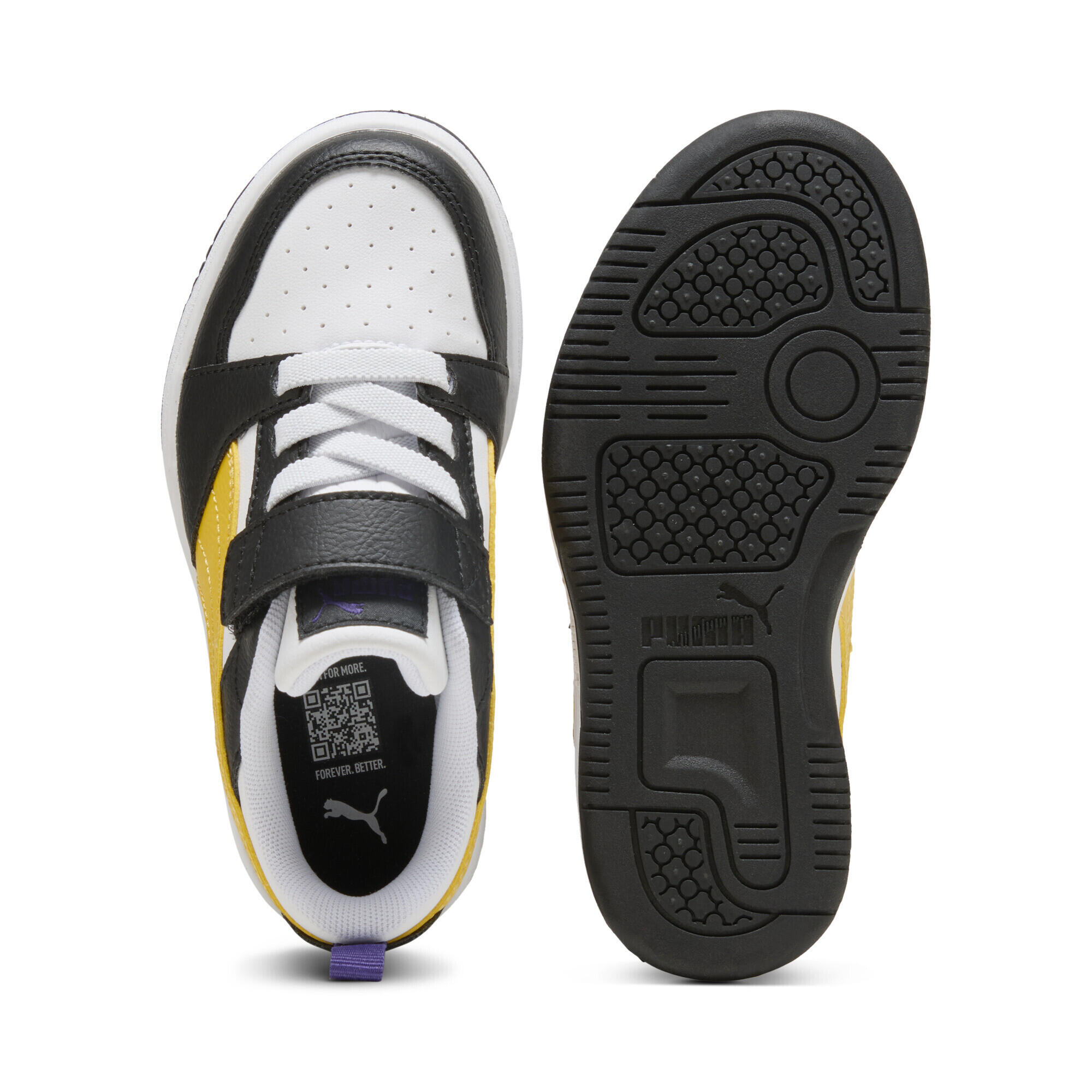 PUMA Rebound V6 Lo Sneakers Kinder PUMA Black Yellow Sizzle White 4/15