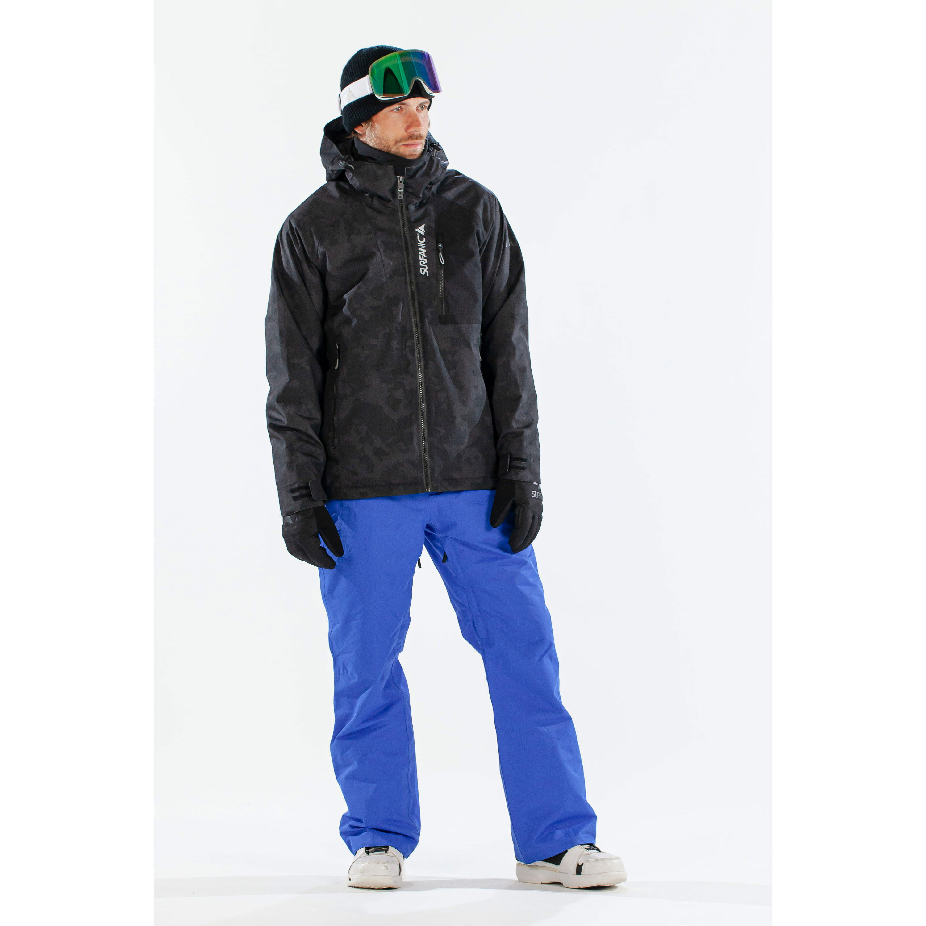Kurtka Snowboardowa Męska SURFANIC STX 10.000 Orion – BlackMap – Wodoodporna 2/7