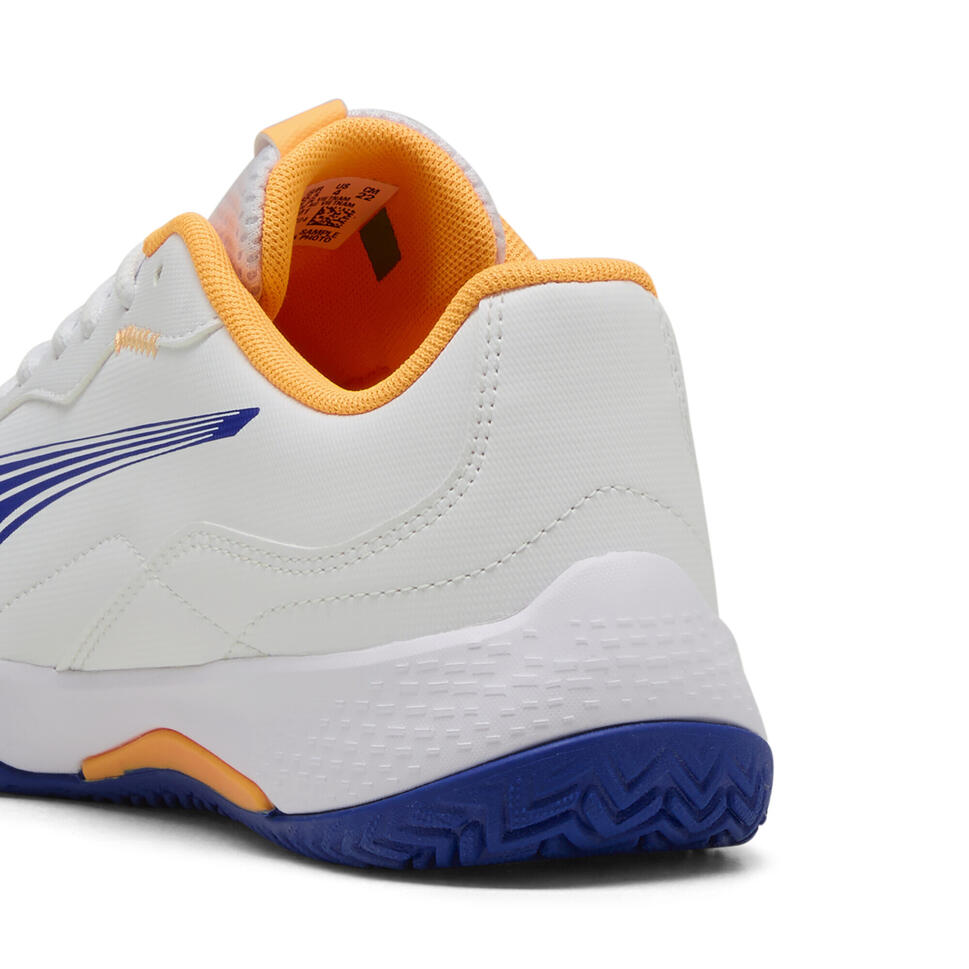 Młodzieżowe buty do padla NOVA Smash PUMA White Vivid Blue Safe Lake Heat Fire