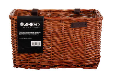 Amigo fietsmand 26 liter riet bruin