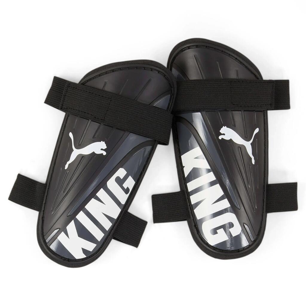 King Dual Straps Football Shin Guards (Black) S