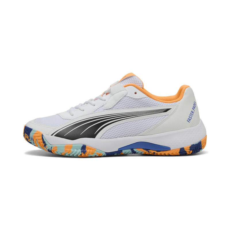 Chaussures de padel NOVA Court PUMA White Black Vivid Blue Heat Fire