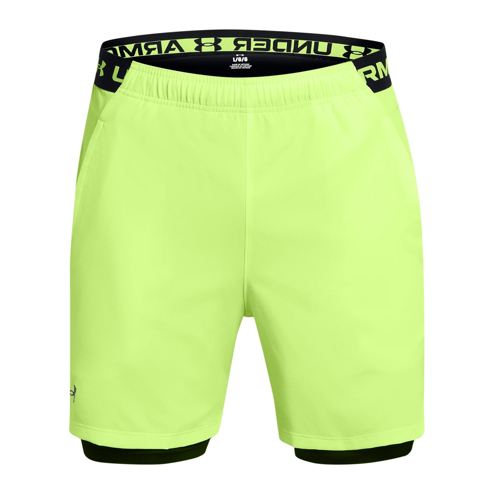 Under Armour - Short  2-en-1 Woven Under Armour Vanish - Short - Noir|vert - Decathlon