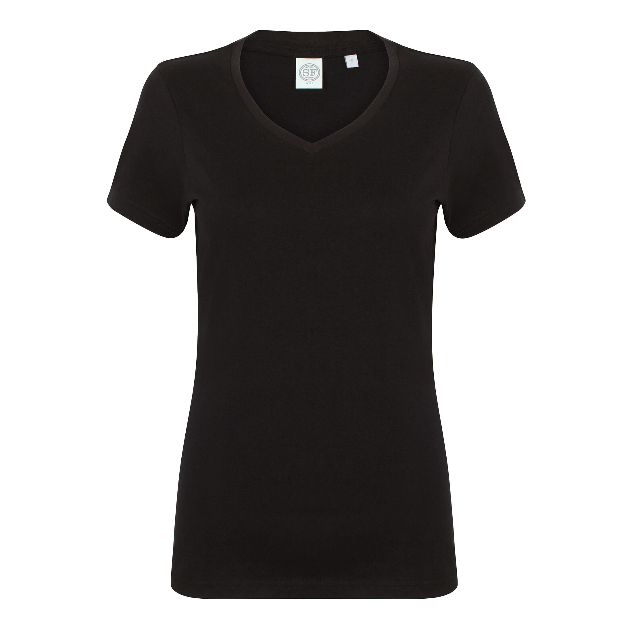 Skinni Fit Womens/Ladies Feel Good Stretch V-Neck Short Sleeve T-Shirt