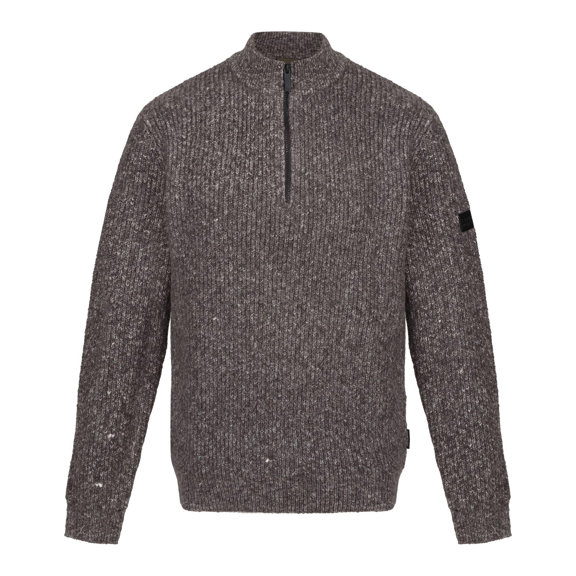Regatta Mens Solomon Marl Knitted Zip Neck Sweatshirt