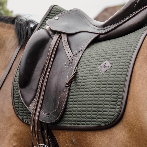Tapis de selle PONY - Navy - Cuir - Saut d'obstacles 2/3