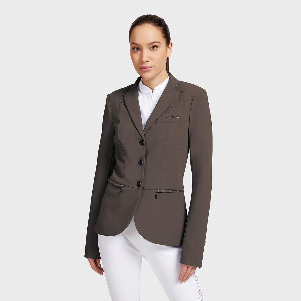Mocha Victorine Crystal Fabric Wedstrijdjas Dames Fw24 1/1